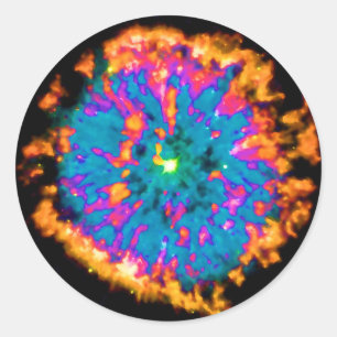 Planetaire Nevel NGC 6751 Pop Art Psychodelisch Ronde Sticker