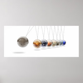 Planetaire Newton's Cradle - Zonnestelsel Poster