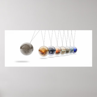 Planetaire Newton's Cradle - Zonnestelsel Poster