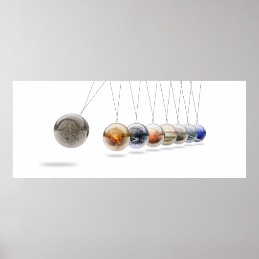 Planetaire Newton's Cradle - Zonnestelsel Poster (Voorkant)