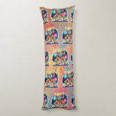 "Planetaire Partij Puls" Lichaamskussen (Achterkant (Verticaal))