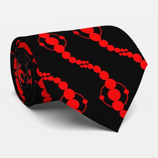 Planetaire processor - Rood op zwart Stropdas (Opgerold)