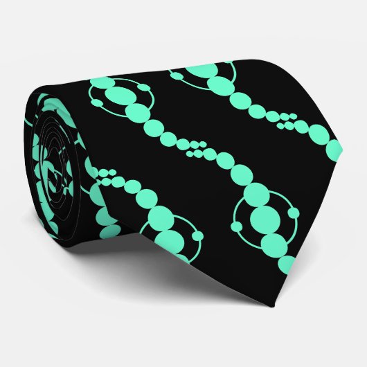 Planetaire processor - Turquoise on Black Stropdas (Opgerold)