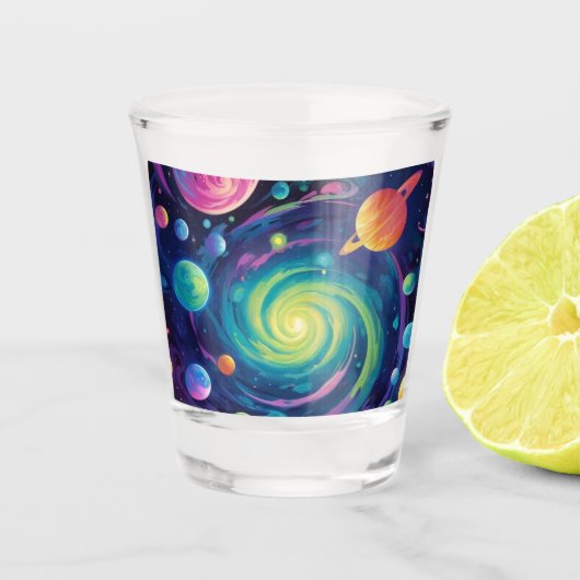 Planetaire Spin Shot Glass Glas (Voorkant)
