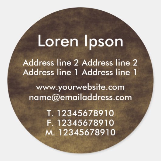 Planetaire Terrain Business / Profiel Ronde Sticker (Voorkant)