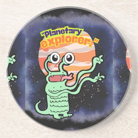 PLANETAIRE VERKENNER ZANDSTEEN ONDERZETTER (Voorkant)