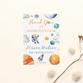 Planetaire viering verjaardag jongen bedankkaart