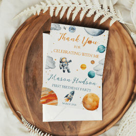 Planetaire viering verjaardag jongen bedankkaart