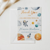 Planetaire viering verjaardag jongen bedankkaart