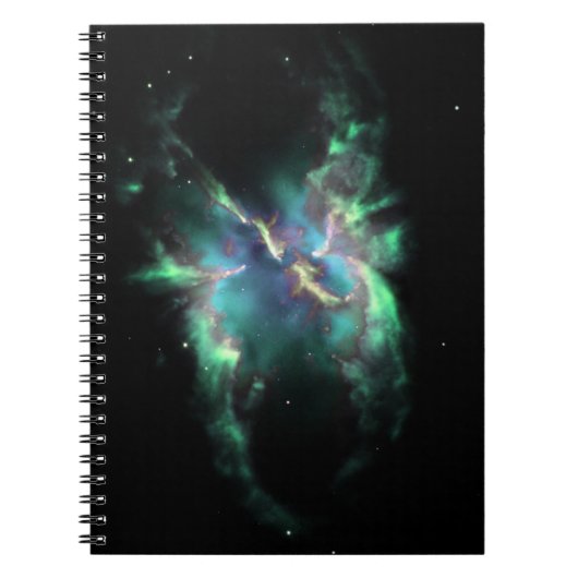 Planetarische Nevel Mintgroen Periwinkle Notitieboek (Voorkant)