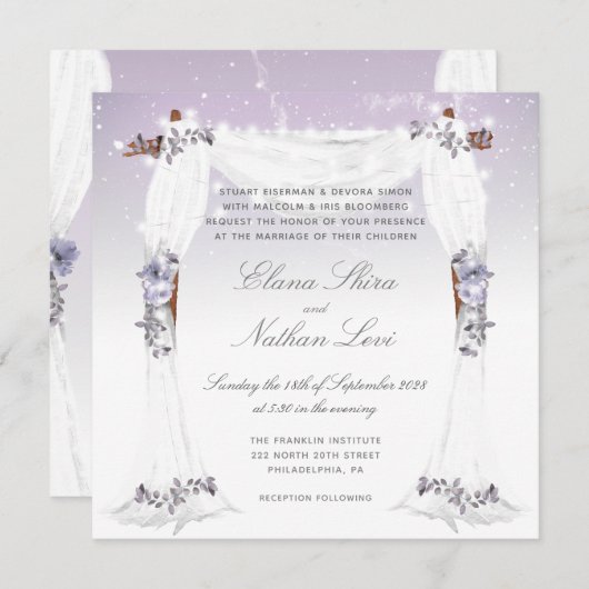 Planetarium Chuppah Weddenschap Kaart (Voorkant / Achterkant)