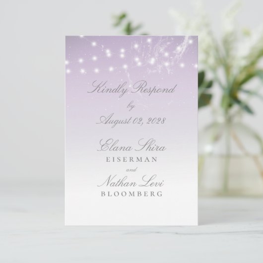 Planetarium Chuppah Wedding RSVP Kaart (Staand voorkant)