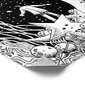Planetarium dat in de lucht schijnt poster (Hoek)