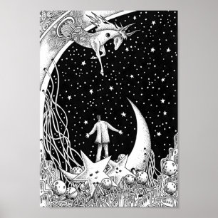 Planetarium dat in de lucht schijnt poster