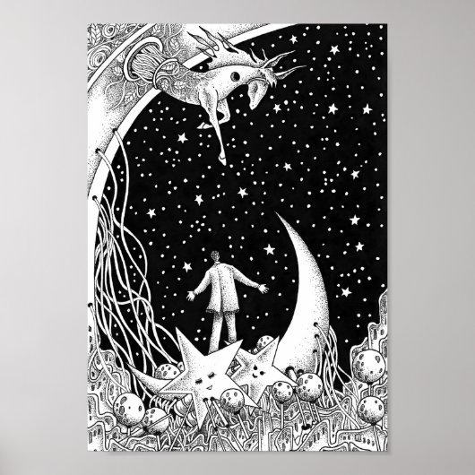Planetarium dat in de lucht schijnt poster (Voorkant)