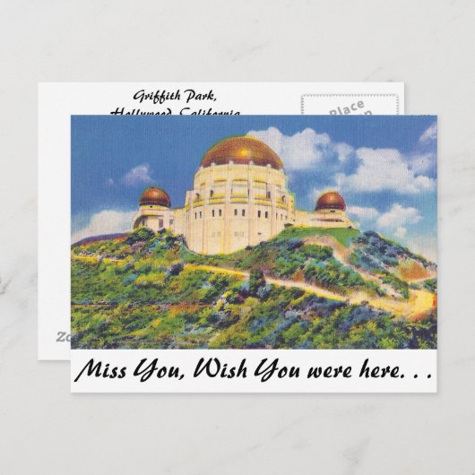 Planetarium, Griffith Park Briefkaart (Voorkant / Achterkant)