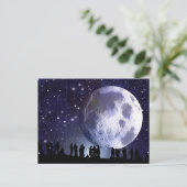 Planetarium Silhouettes Moon Stars Astronomie Briefkaart (Staand voorkant)