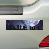 Planetarium Silhouettes Moon Stars Astronomie Bumpersticker (Op auto)