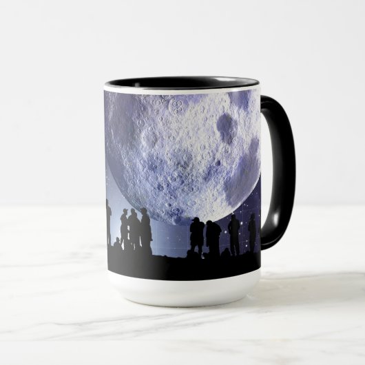 Planetarium Silhouettes Moon Stars Astronomie Mok (Voorkant rechts)