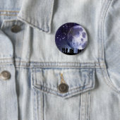 Planetarium Silhouettes Moon Stars Astronomie Ronde Button 5,7 Cm (In situ)