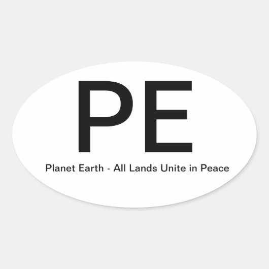 PlanetEarth-AllLandsUnitePeace Ovale Sticker (Voorkant)