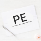 PlanetEarth-AllLandsUnitePeace Ovale Sticker (Envelop)