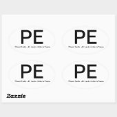 PlanetEarth-AllLandsUnitePeace Ovale Sticker (Vel)
