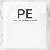 PlanetEarth-AllLandsUnitePeace Ovale Sticker (Tas)
