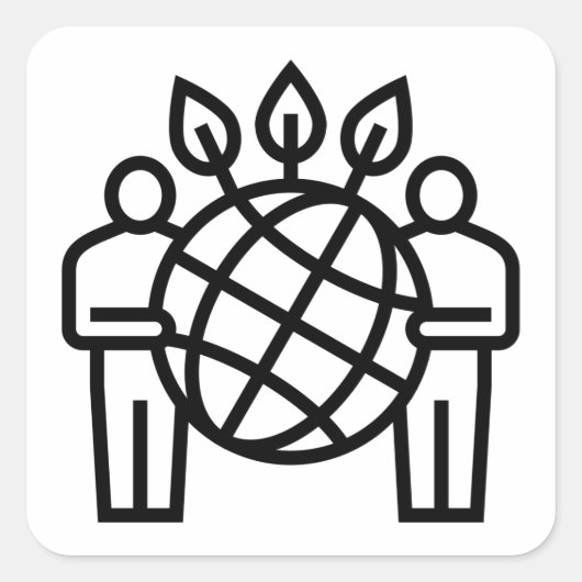 Planetecosysteem Vierkante Sticker (Voorkant)