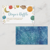 Planeten Baby shower met superruimte Gold-kleerafv Informatiekaartje (Voorkant / Achterkant)