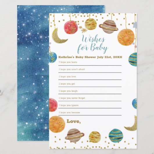 Planeten Baby shower voor buitenruimte - Vernissen (Voorkant / Achterkant)