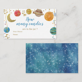 Planeten Buiten-Baby shower Hoeveel Snoepjes Informatiekaartje