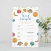 Planeten Buiten Baby shower Word-bromble (Staand voorkant)