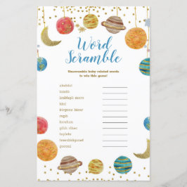 Planeten Buiten Baby shower Word-bromble