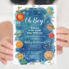 Planeten Buitenruimte Baby shower Uitnodiging