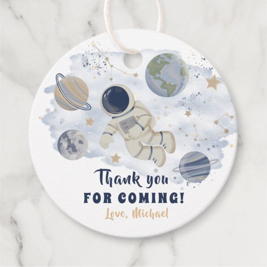 Planeten buitenruimtesolaxy Birthday Dank je Bedankjes Labels (Voorkant)