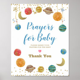 Planeten buitenruimtetoestel voor Baby goudglitter Poster