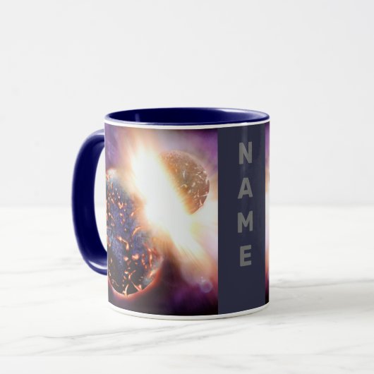 Planeten Collide Mok (Voorkant links)