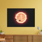Planeten die de rode dwergster in Trappist-1 overs Canvas Afdruk (Insitu (Woonkamer))