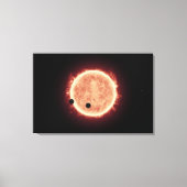 Planeten die de rode dwergster in Trappist-1 overs Canvas Afdruk (Voorkant)