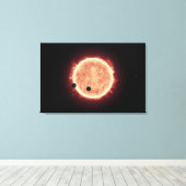 Planeten die de rode dwergster in Trappist-1 overs Canvas Afdruk (Insitu (Houten vloer))