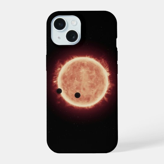 Planeten die de rode dwergster in Trappist-1 overs iPhone 15 Case (Achterkant)