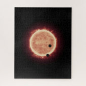 Planeten die de rode dwergster in Trappist-1 overs Legpuzzel (Verticaal)