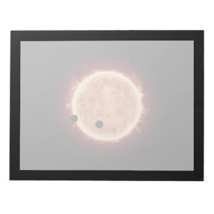 Planeten die de rode dwergster in Trappist-1 overs Notitieblok