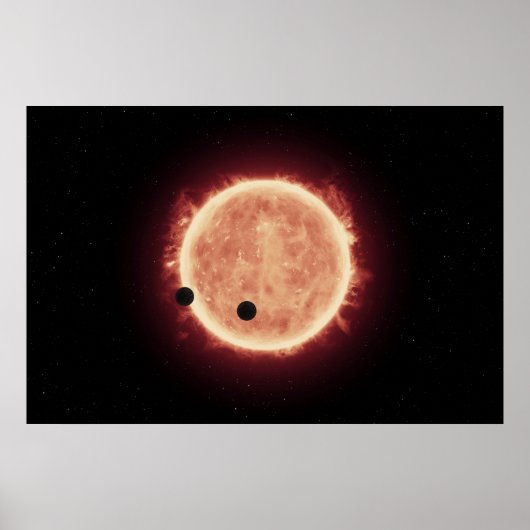 Planeten die de rode dwergster in Trappist-1 overs Poster (Voorkant)