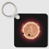 Planeten die de rode dwergster in Trappist-1 overs Sleutelhanger (Voorkant)