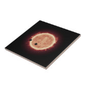 Planeten die de rode dwergster in Trappist-1 overs Tegeltje (Zijkant)