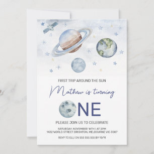 Planeten eerste reis rond de zon, 1e verjaardag kaart