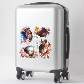 Planeten en bloemen Vinyl Stickers aanpassen (Koffer)