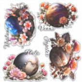 Planeten en bloemen Vinyl Stickers aanpassen (Voorkant)